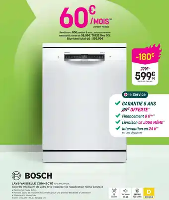 Bosch lave-vaisselle connecté sms4huw09e