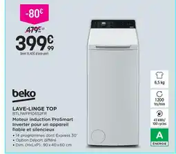 Pulsat Beko lave-linge top offre