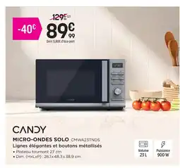 Pulsat Candy micro-ondes solo cmwa23tnds offre