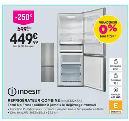 Pulsat Indesit réfrigérateur combiné ink25322xb4e offre