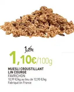 naturéO Favrichon muesli croustillant lin courge offre