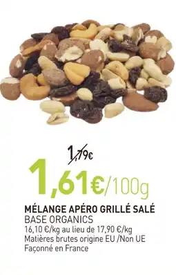 naturéO Base organics mélange apéro grillé salé offre
