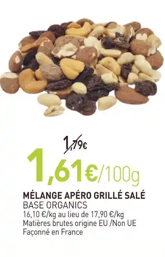 naturéO Base organics mélange apéro grillé salé offre