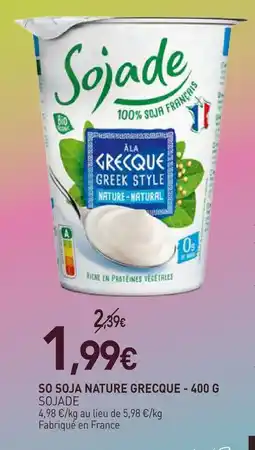 naturéO Sojade so soja nature grecque offre