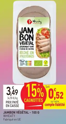 naturéO Wheaty jambon végétal - 100 g offre