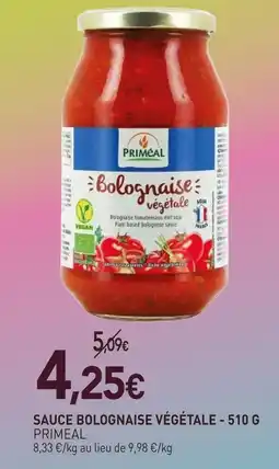 naturéO Primeal sauce bolognaise végétale offre