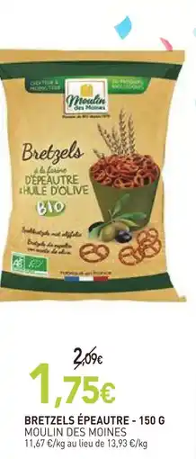 naturéO Moulin des moines bretzels épeautre - 150 g offre