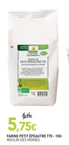 naturéO Moulin des moines farine petit épeautre t70 - 1kg offre