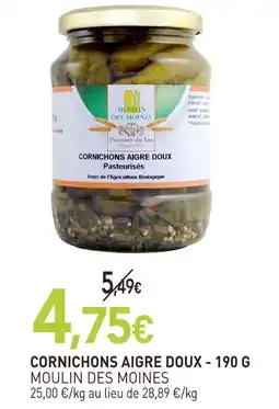 naturéO Moulin des moines cornichons aigre doux offre