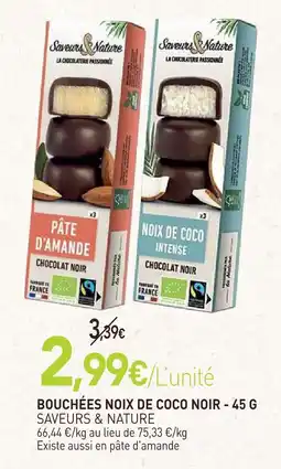 naturéO Saveurs & nature bouchées noix de coco noir offre
