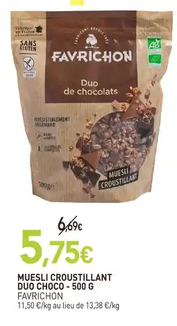 naturéO Favrichon muesli croustillant duo choco offre