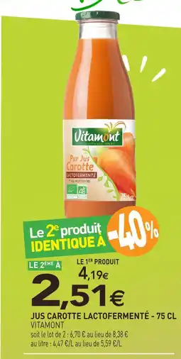naturéO Vitamont pur jus carotte lactofermenté offre