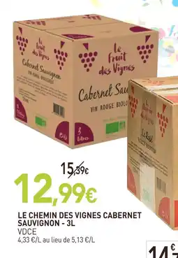 naturéO Vdce le chemin des vignes cabernet sauvignon - 3l offre
