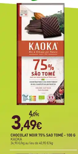 naturéO Kaoka chocolat noir 75% são tomé offre