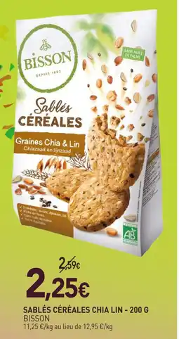 naturéO Bisson sablés céréales chia & lin offre