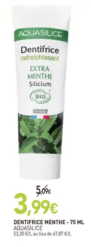 naturéO Aquasilice dentifrice menthe - 75 ml offre