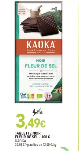 naturéO Kaoka tablette noir fleur de sel - 100 g offre