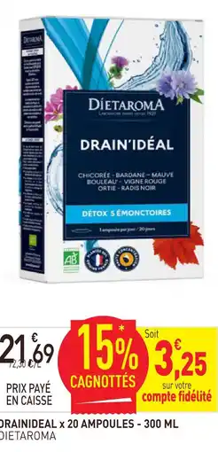 naturéO Dietaroma drainideal x 20 ampoules offre