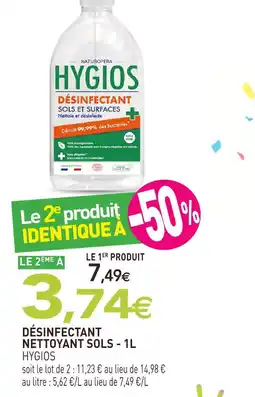 naturéO Hygios désinfectant nettoyant sols - 1l offre