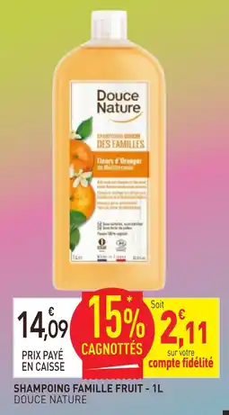 naturéO Douce nature shampoing famille fruit - 1l offre
