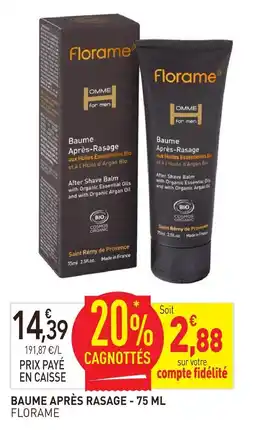naturéO Florame baume après-rasage offre