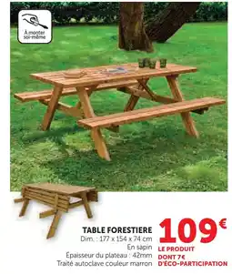 Hyper U Table forestière offre