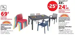 Hyper U Grandsoleil table rectangulaire gruvyer offre