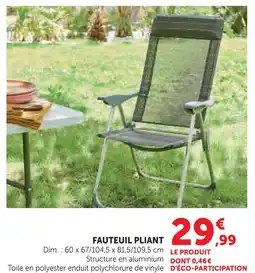 Hyper U Fauteuil pliant offre