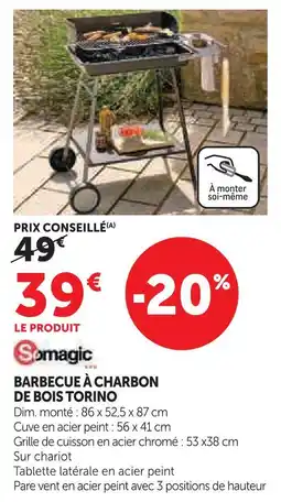 Hyper U Somagic barbecue à charbon de bois torino offre