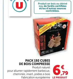 Hyper U U pack 192 cubes de bois compressé offre