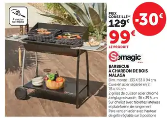 Hyper U Somagic barbecue à charbon de bois malaga offre