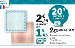 Hyper U U 30 serviettes vichy offre