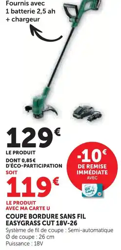 Hyper U Coupe bordure sans fil easygrass cut 18v-26 offre