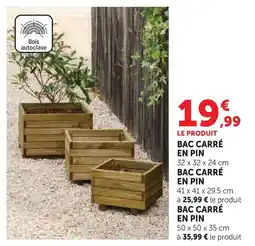 Hyper U Bac carré en pin offre