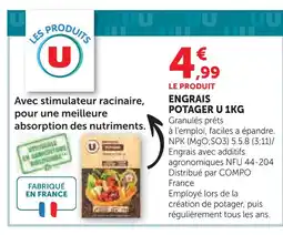 Hyper U U engrais potager offre