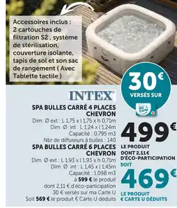 Hyper U Intex spa bulles carré 4 places chevron offre