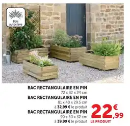 Hyper U Bac rectangulaire en pin offre