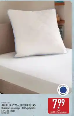 ALDI NOVITESSE Oreiller hypoallergénique offre