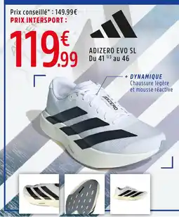 Intersport Adidas adizero evo sl offre