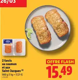Lidl 2 farcis au saumon et aux saint-jacques offre
