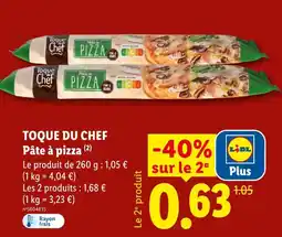 Lidl Toque du chef pâte à pizza offre