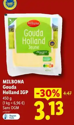 Lidl Milbona gouda holland igp jeune offre