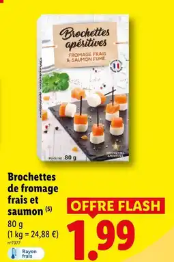 Lidl Brochettes apéritives fromage frais et saumon offre