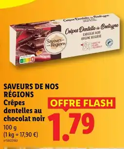 Lidl Saveurs de nos régions crêpes dentelles au chocolat noir offre