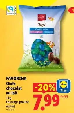 Lidl Favorina œufs chocolat au lait offre