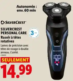 Lidl Silvercrest rasoir à têtes rotatives offre