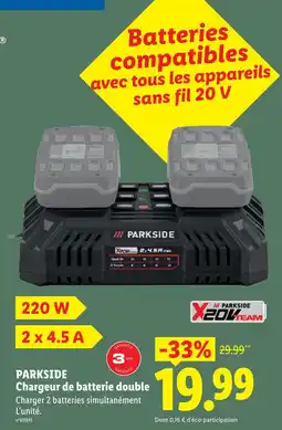 Lidl Parkside chargeur de batterie double offre