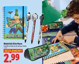 Lidl Minecraft matériel d’écriture offre