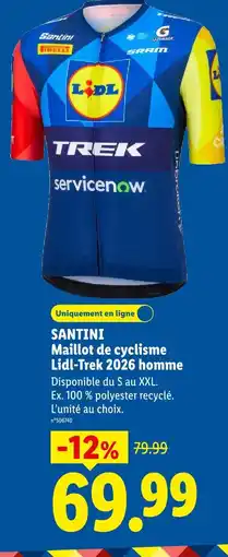 Lidl Santini maillot de cyclisme lidl-trek 2026 homme offre