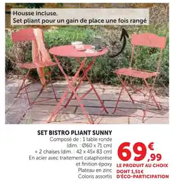 Super U Sunny set bistro pliant offre